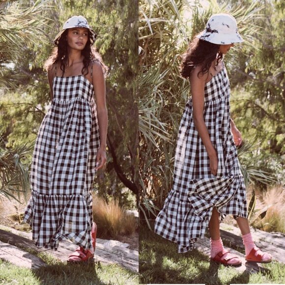 THE GREAT. The Dainty Dress in Black White Gingham 3 Large - Picture 1 of 10